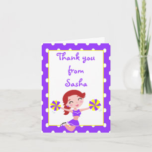 Carte De Remerciements Pom-pom girl Birthday Thank You Note