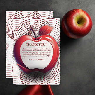 Carte De Remerciements Pomme 3D de notre oeil Baby shower géométrique