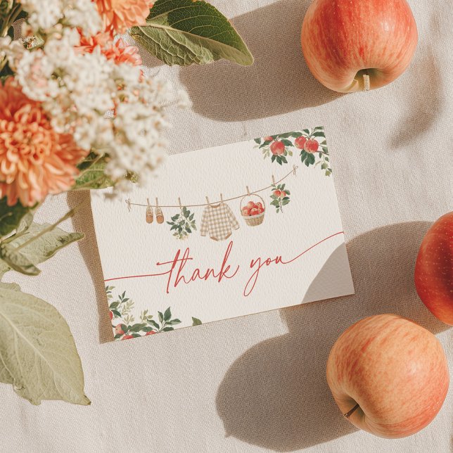 Carte De Remerciements Pomme de notre Baby shower de chute de l'oeil (Créateur téléchargé)