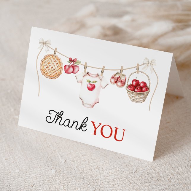 Carte De Remerciements Pomme de notre Baby shower de récolte d'orchidées (Créateur téléchargé)