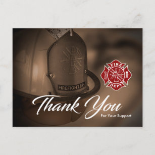 Carte de remerciements pompier