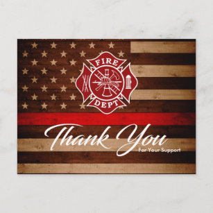 Carte de remerciements pompier