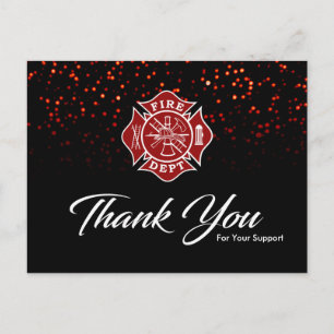Carte de remerciements pompier