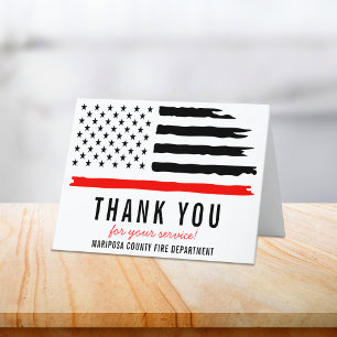 Carte De Remerciements Pompier Service d'incendie Drapeau Premier réponde