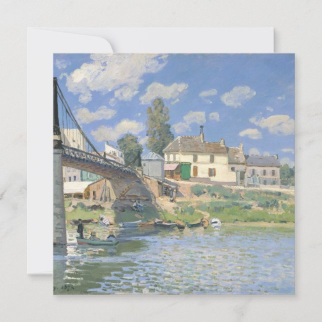 Carte De Remerciements Pont de Villeneu par Sisley Impressionist Paint (Devant)