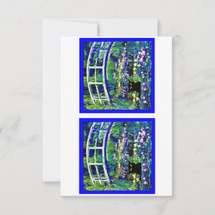 Carte De Remerciements Pont japonais de Sheba, Chat, Parodie d'Art,
