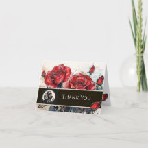 Poodle and Roses Thank You Card