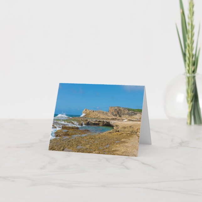 Carte De Remerciements Pools à marée et rochers de Punta Las Tunas (Devant)