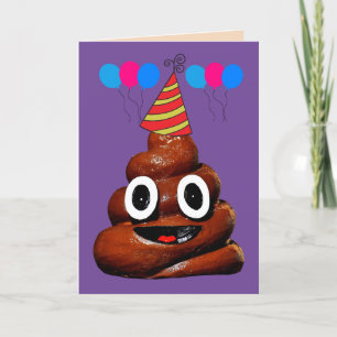 CARTE DE REMERCIEMENTS POOP SMILE FUNNY ANNIVERTHDALE GREETING CARD