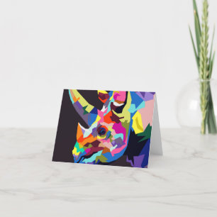 Carte De Remerciements Pop art rhinocéros à cornes