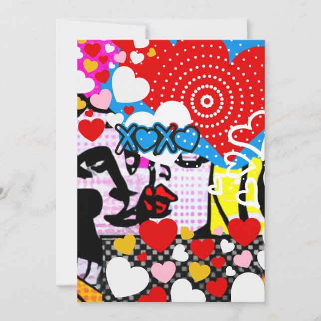 Carte De Remerciements Pop Art Valentine (Devant)