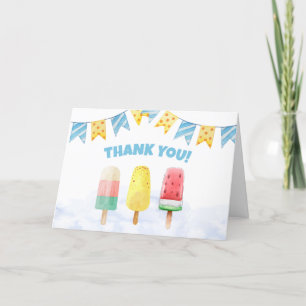 Carte De Remerciements Popcicle mignonne Prêt à pop Baby shower de crème 