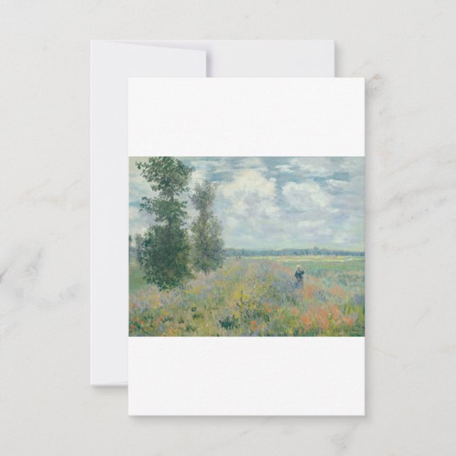 Carte De Remerciements Poppy Fields near Argenteuil by Claude Monet (Devant)