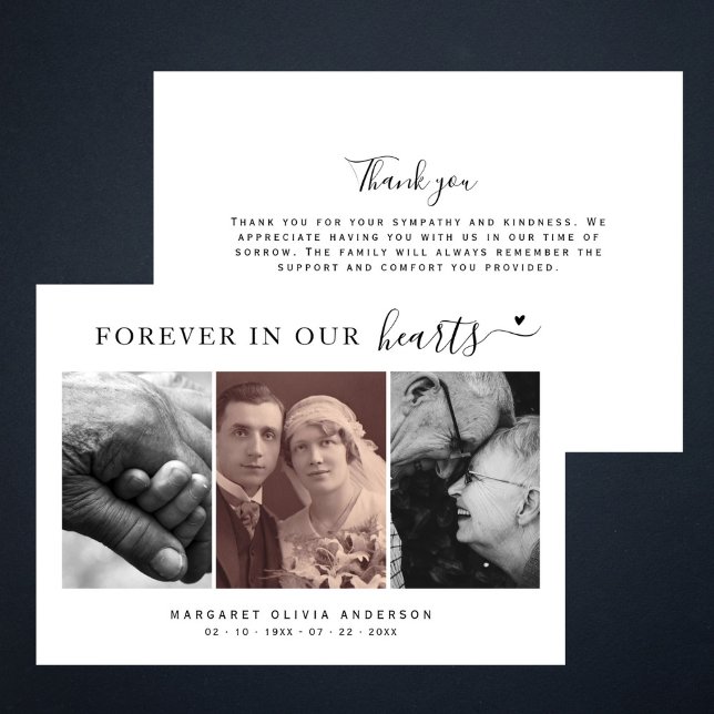 Carte De Remerciements Por Siempre En Nuestro Corazón Fotografía Simpatía (Créateur téléchargé)