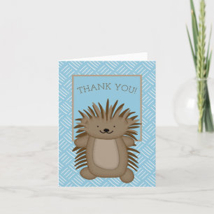 Carte De Remerciements Porc-épic de dessin animé mignon pour enfants