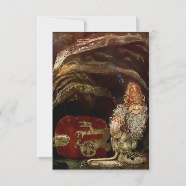 Carte De Remerciements « Porte de troll » par John Bauer (Devant)