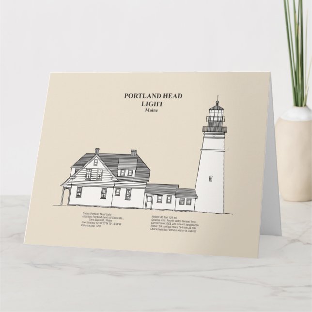 Carte De Remerciements Portland Head Lighthouse - Maine - SBD (Devant)