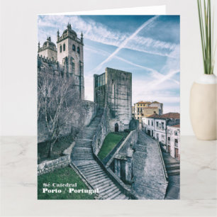 Carte De Remerciements Porto, Portugal. Cathédrale et Ancien Hôtel de Vil