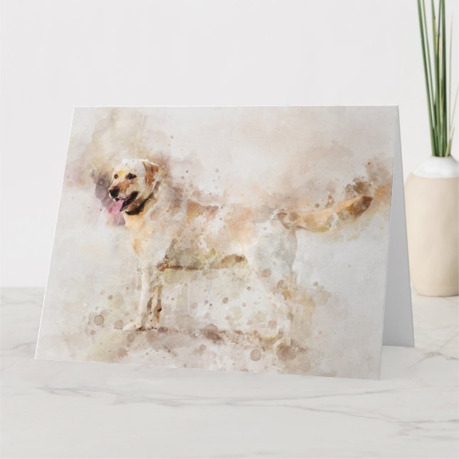 Carte De Remerciements Portrait d'aquarelle de chien de Labrador Retrieve (Devant)