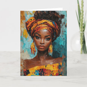 Carte De Remerciements Portrait d'inspiration africaine