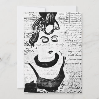 Carte De Remerciements Portrait Vintage