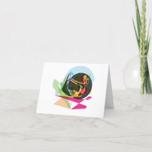Carte De Remerciements Pose de yoga abstrait coloré forme physique et bie