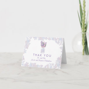 Carte De Remerciements Pot Mason avec Remerciement de Lavande Floral Aqua