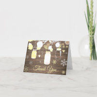 Pot Mason Jar Flocon de Neige d'Hiver Rustique Jau