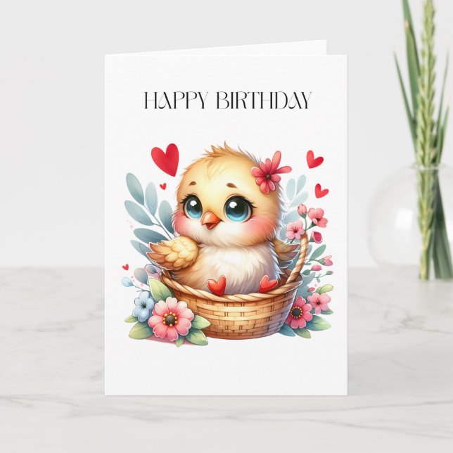Carte De Remerciements Poulet de naissance mignon. (Devant)
