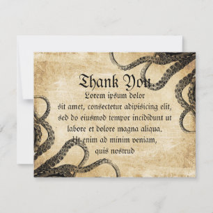Carte De Remerciements Poulpe Vintage