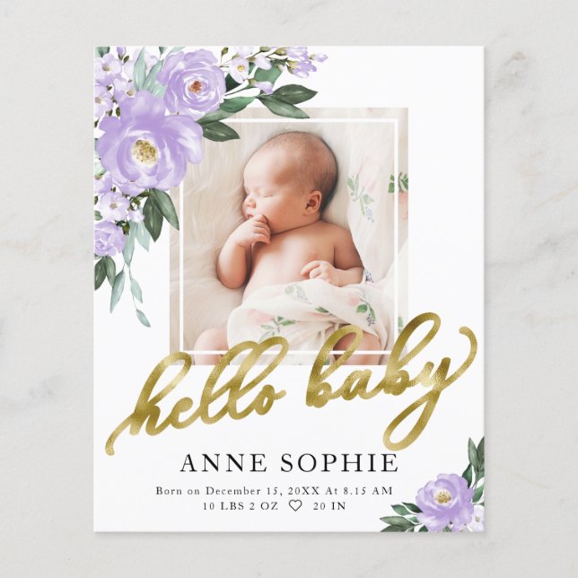 Carte de Remerciements pour Annonce de Naissance a (Devant)