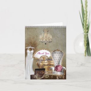 CARTE DE REMERCIEMENTS POUR ANTIQUE MARIAGE