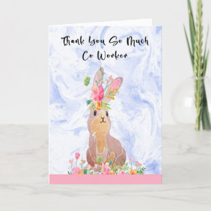 Carte de remerciements pour Co Worker avec Bunny