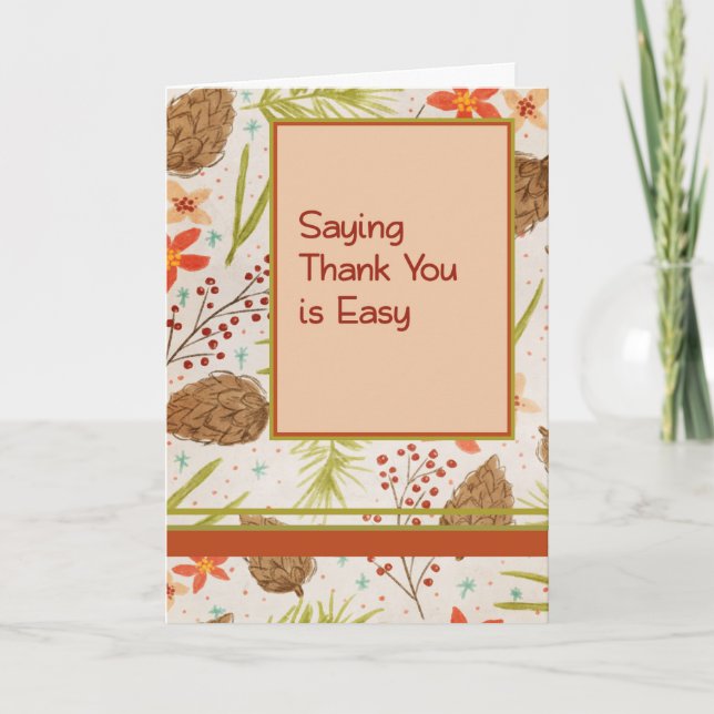 Carte de remerciements pour Co-Worker, Pine Cones  (Devant)