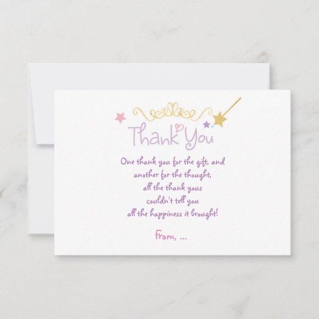 CARTE DE REMERCIEMENTS pour fête d'anniversaire pe (Devant)