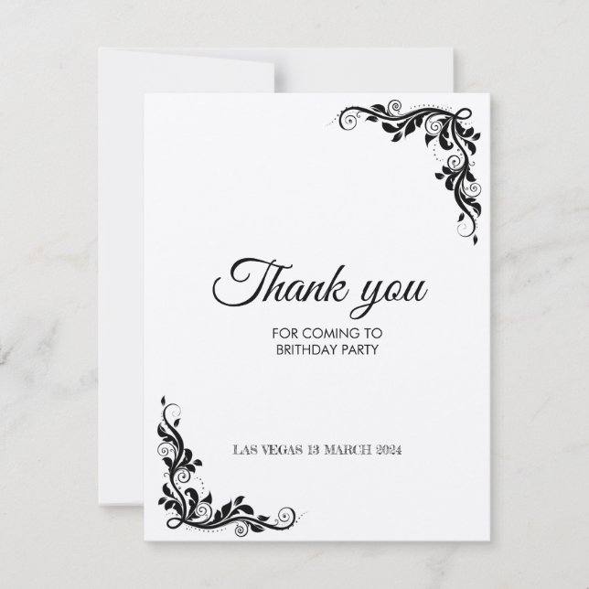 Carte de remerciements pour l'anniversaire (Devant)