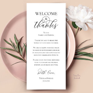 Carte de Remerciements pour le Dîner de Réception