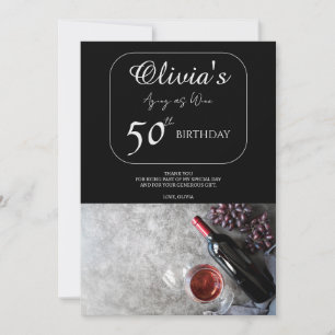 Carte de remerciements pour les 50 ans d'Olivia