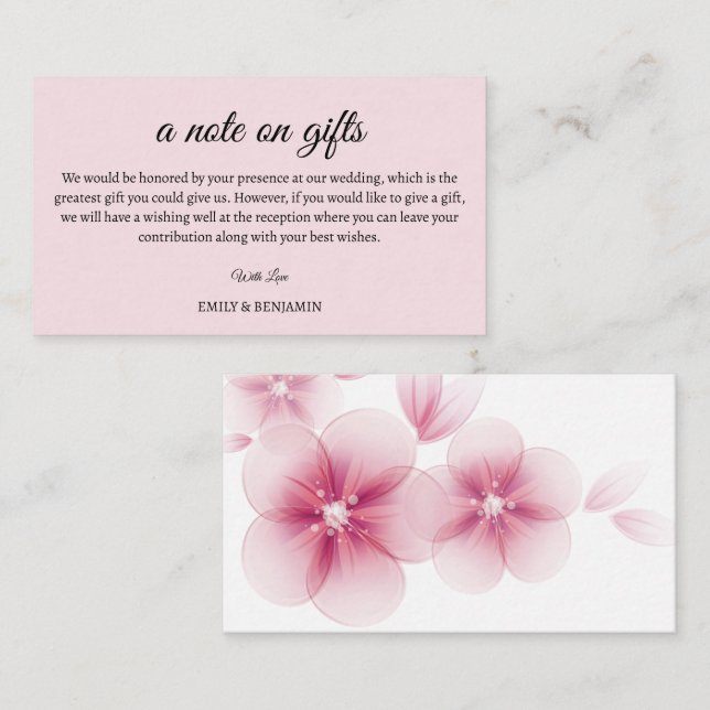 Carte de Remerciements pour les Cadeaux de Mariage (Devant / Derrière)