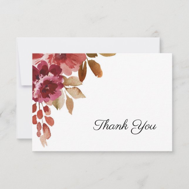 CARTE DE REMERCIEMENTS POUR LUNCHEON DE MARIÉE (Devant)