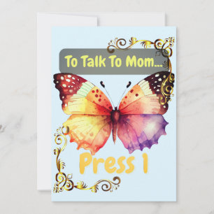 Carte De Remerciements Pour parler à maman, appuyez sur 1
