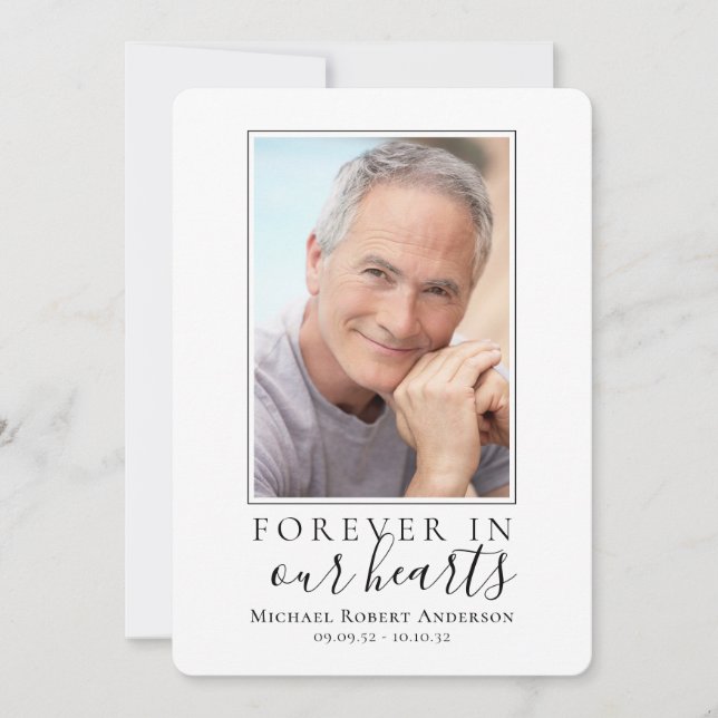 Carte De Remerciements Pour toujours dans nos coeurs Photo Funérailles Sy (Devant)