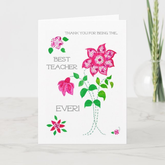 Carte de remerciements pour un professeur (Devant)