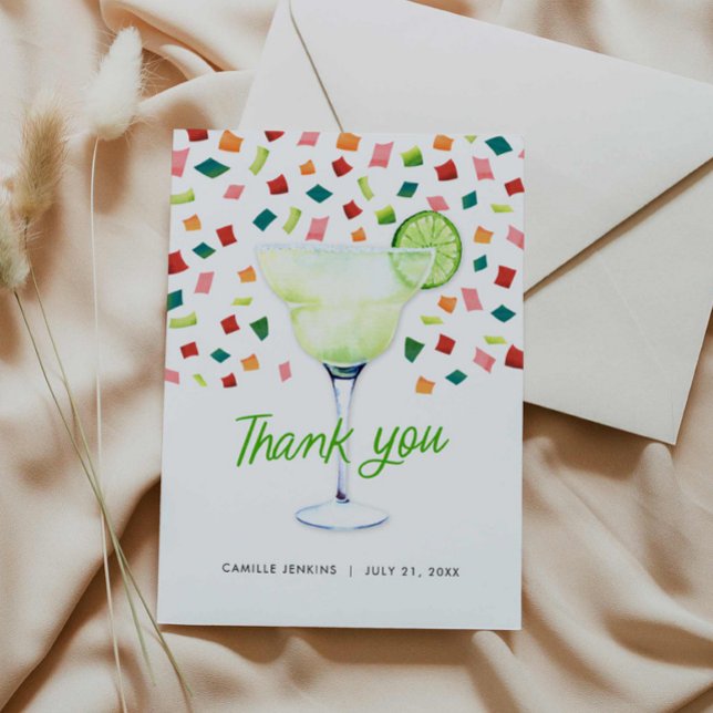 Carte de Remerciements pour une Fête de Fiançaille (Fiesta Bridal Shower thank you card)