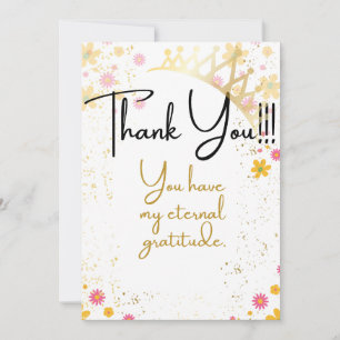 Carte de remerciements pour une reine