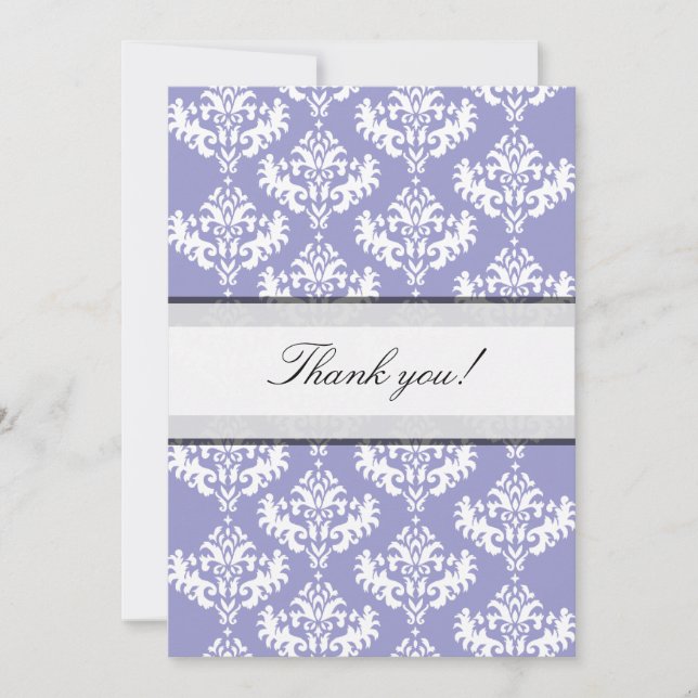 Carte de remerciements pourpre et blanc (Devant)