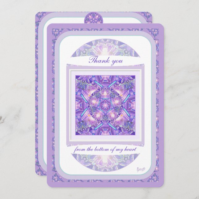 Carte De Remerciements Pourpre W1 (Devant / Derrière)