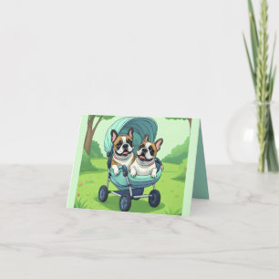 Carte De Remerciements Poussette pour Bouledogue Français