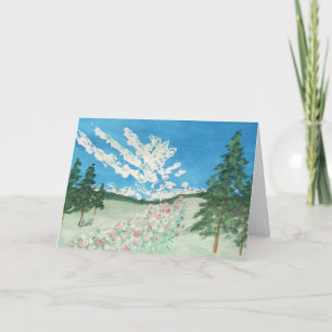 Carte De Remerciements Prairie de montagne ensoleillée