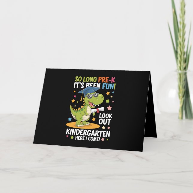 Carte De Remerciements Pré K Graduate jardin d'enfants Dinosaur T Rex (Devant)